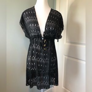 Becca | Bathing Suit Cover Short Dress. Black.  Size M/L